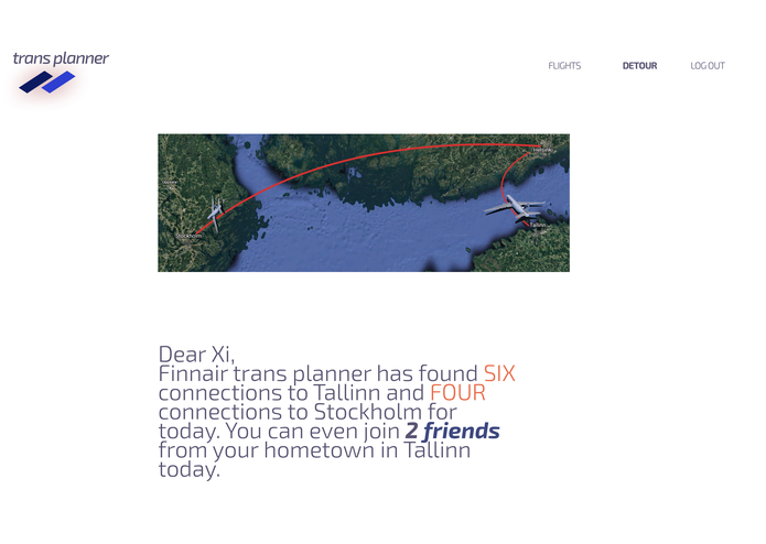 Finnair TransPlanner – screenshot 2