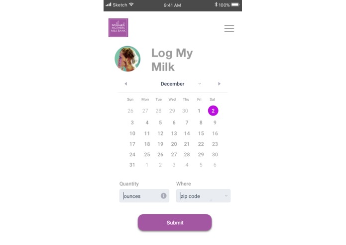 Drop by Drop:  NW Milk Bank Donation WebApp – screenshot 2