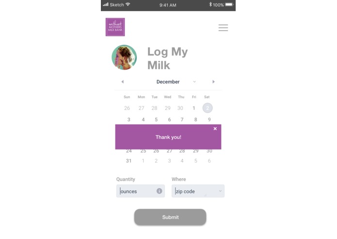 Drop by Drop:  NW Milk Bank Donation WebApp – screenshot 3