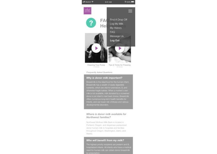 Drop by Drop:  NW Milk Bank Donation WebApp – screenshot 9
