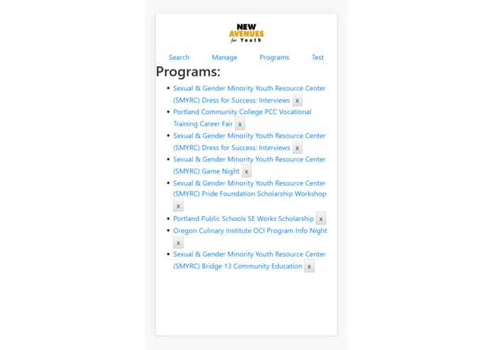 New Avenues for Youth Program Management  – screenshot 3