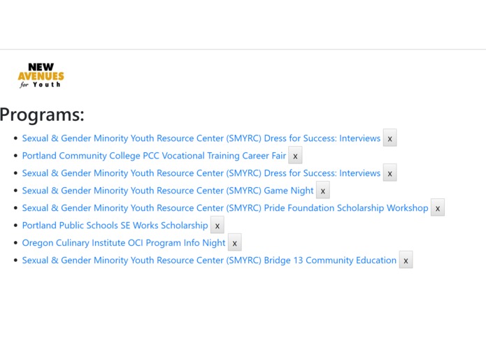 New Avenues for Youth Program Management  – screenshot 5