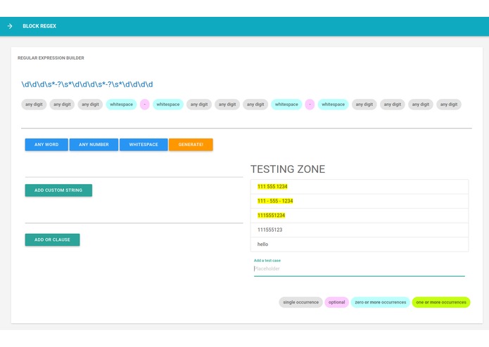 RegEx Blocks – screenshot 1