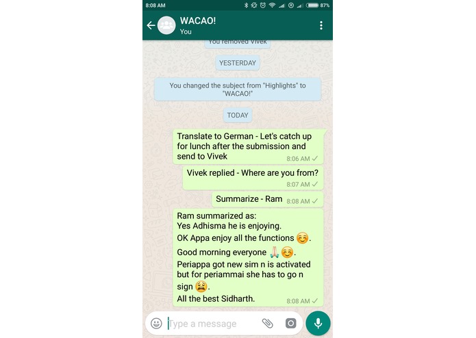 WACAO! - The Whatsapp Chat Assistant – screenshot 6