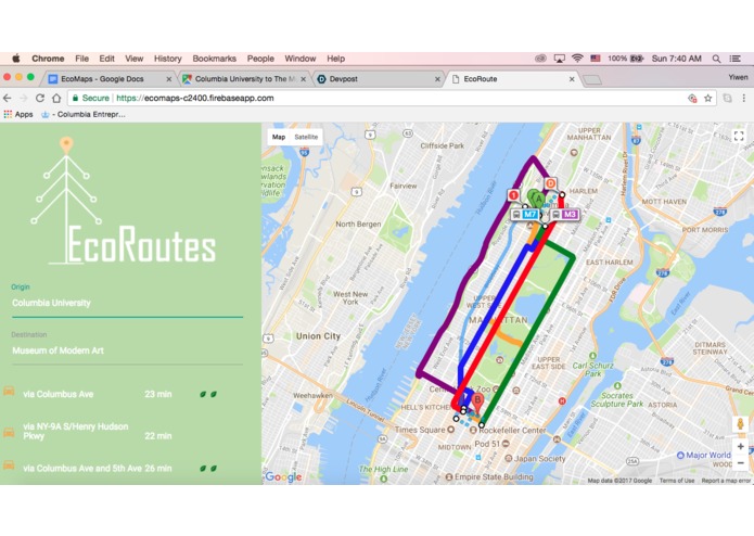 EcoRoutes – screenshot 2