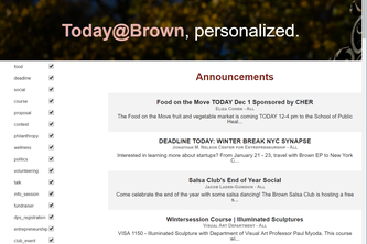 Today@Brown Personalized