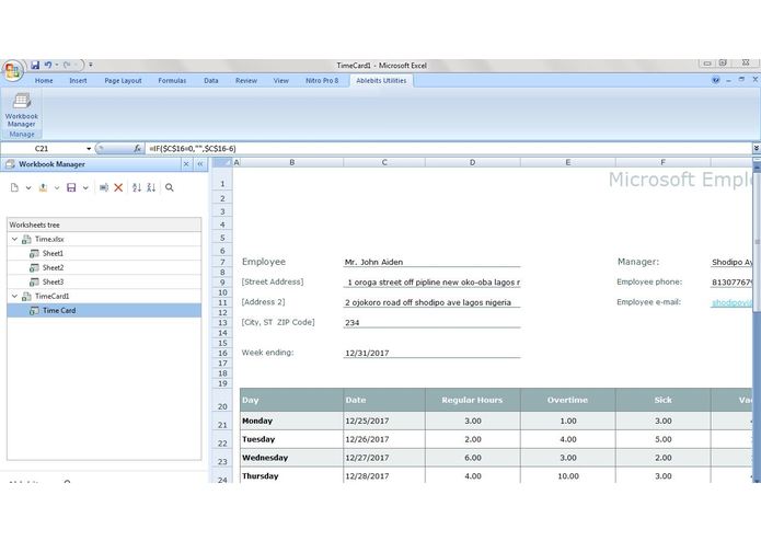 Ablebits Utility Workbook – screenshot 1
