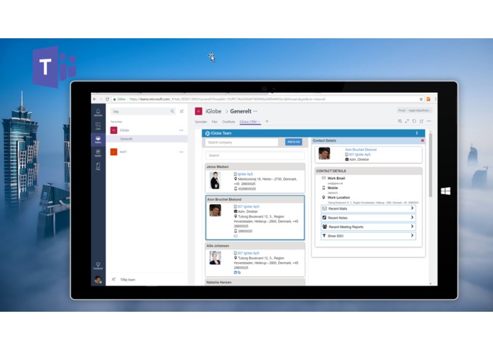 iGlobe CRM App for Microsoft Teams – screenshot 2