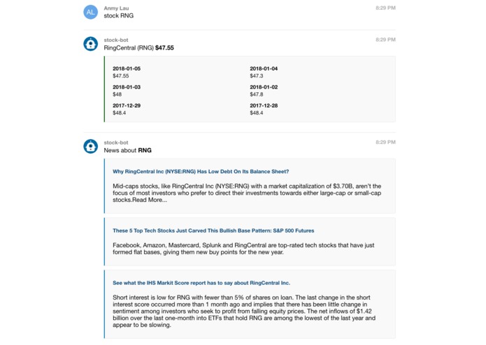 Glip Stock Bot – screenshot 2