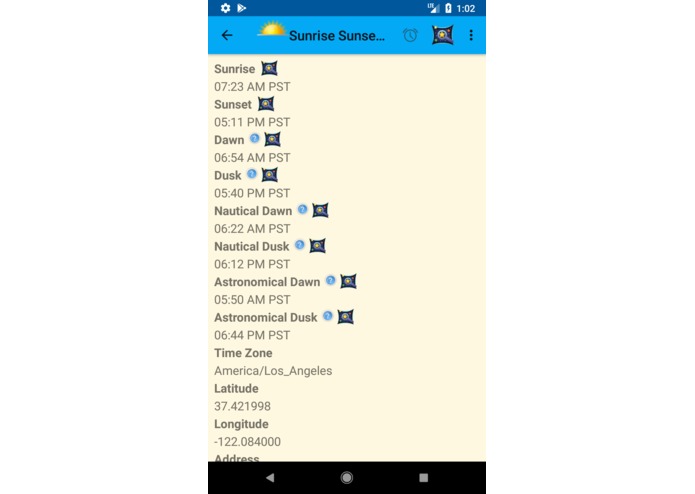 Sunrise Sunset Calculator – screenshot 2