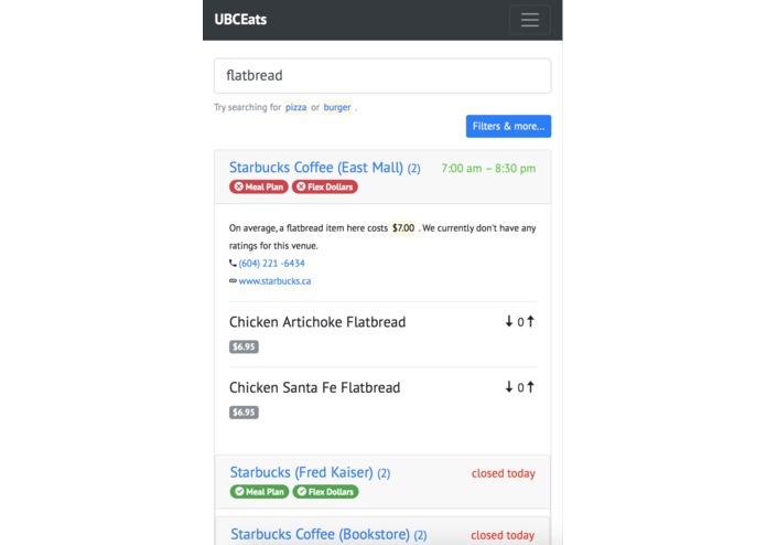 UBCEats – screenshot 3