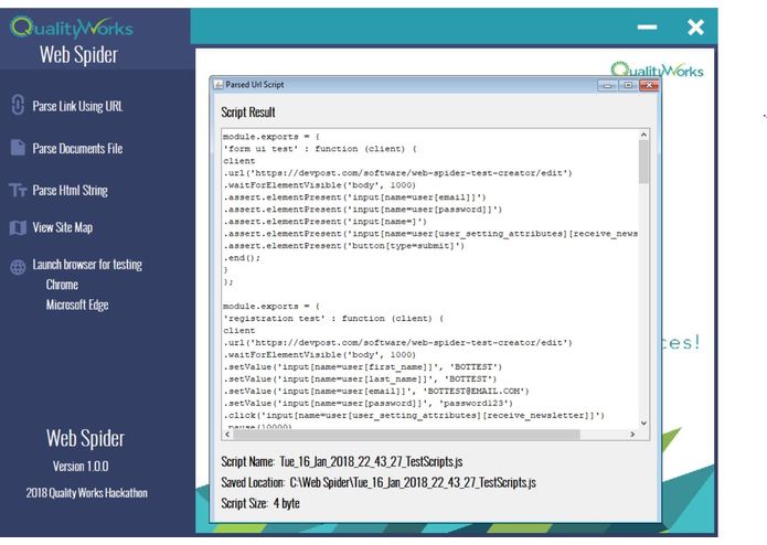 Web Spider (Test Creator) – screenshot 1