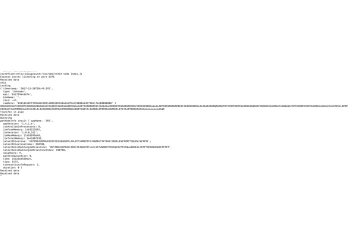 Storing encrypted sensor data to the IOTA Tangle. – screenshot 2