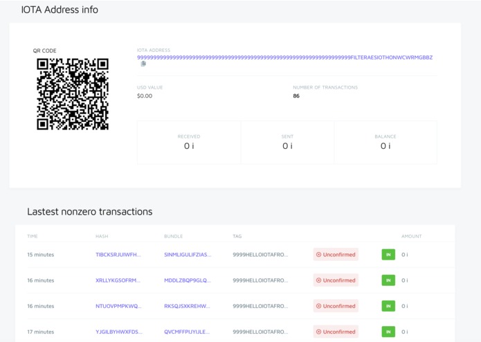 Storing encrypted sensor data to the IOTA Tangle. – screenshot 4