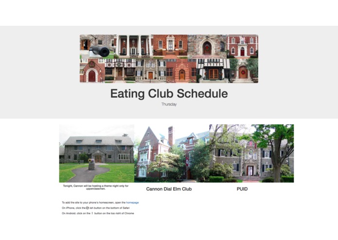 Eating Club Schedule – screenshot 1