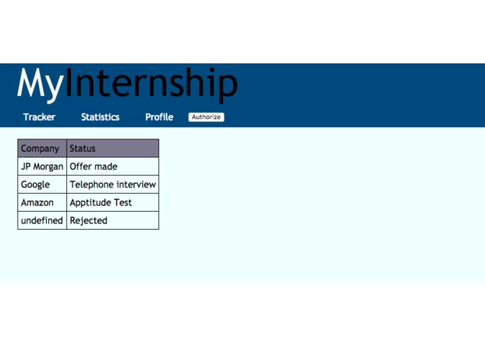 MyIntership Tracker – screenshot 1