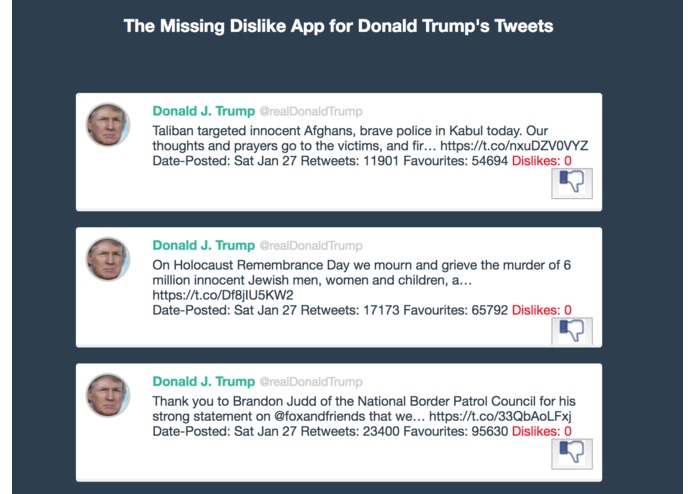 DA- The Dislike App for Donald Trump's Tweets – screenshot 1