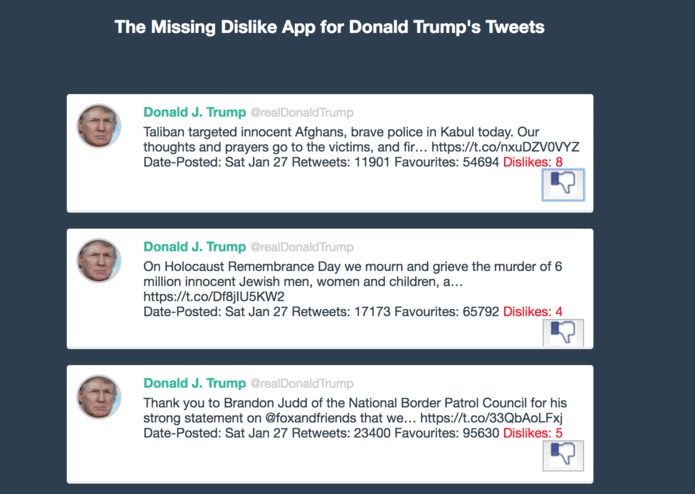 DA- The Dislike App for Donald Trump's Tweets – screenshot 2
