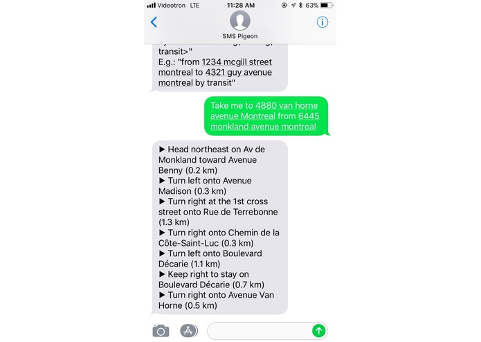 SMS Pigeon – screenshot 1