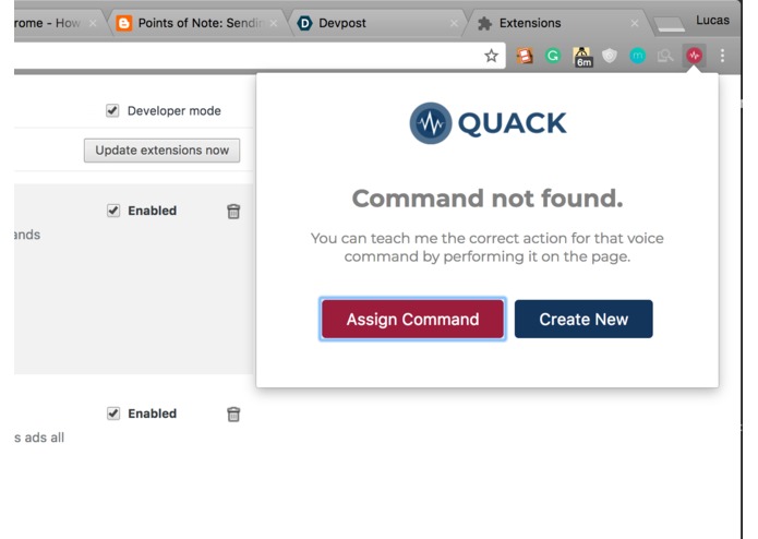 Quack - Voice Controlled Action Automation for Chrome – screenshot 3