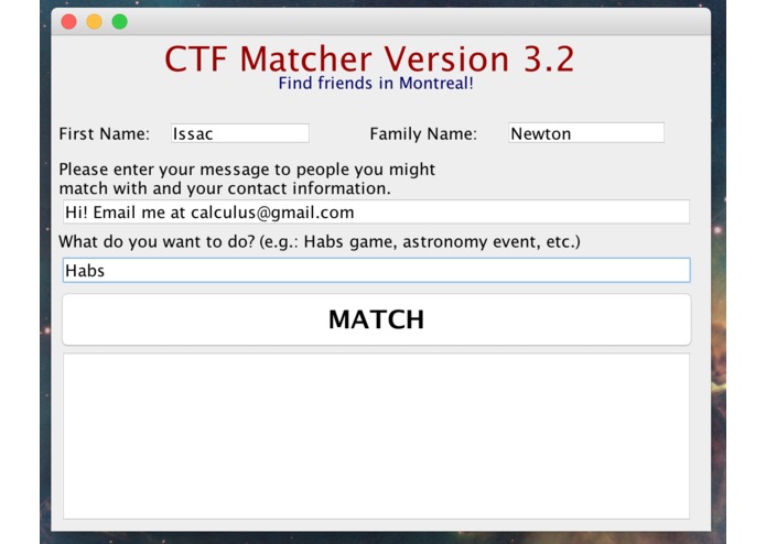 CTF Matcher  – screenshot 1
