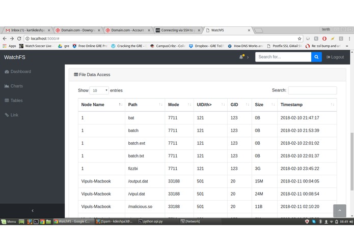 WatchFS – screenshot 1