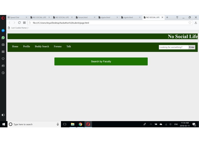 "No Social Life" Web-page – screenshot 1