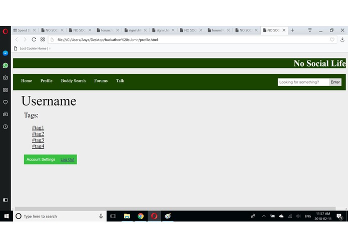 "No Social Life" Web-page – screenshot 4