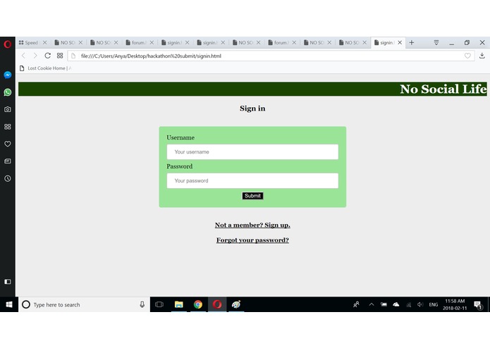 "No Social Life" Web-page – screenshot 5