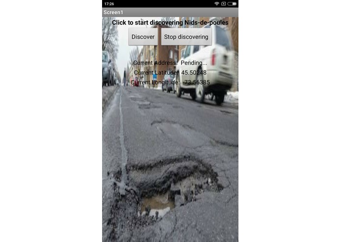 Pothole Discovery App – screenshot 1