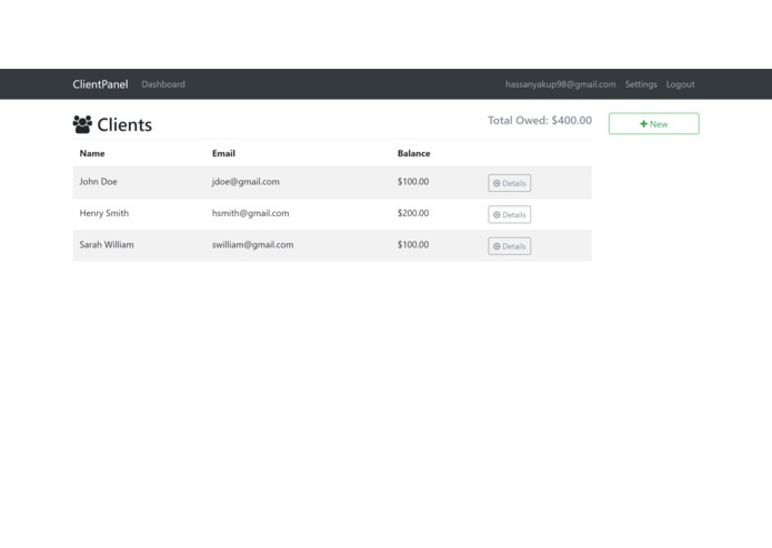 Client Debt Management App – screenshot 1