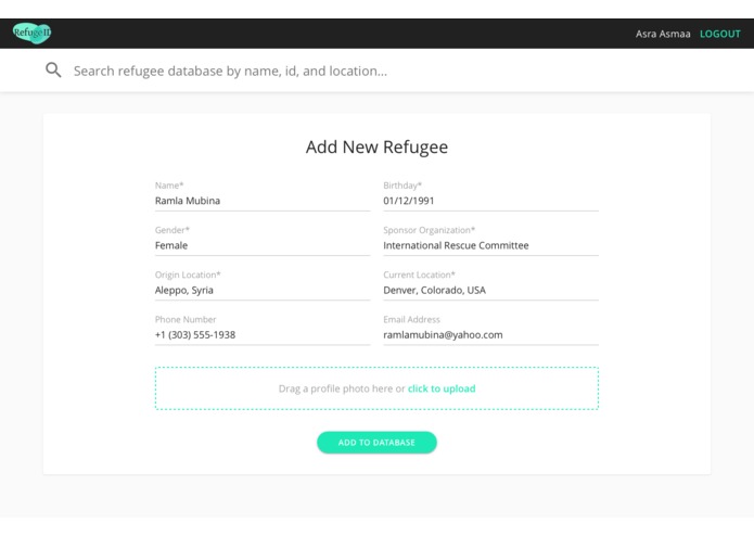 RefugeID – screenshot 2