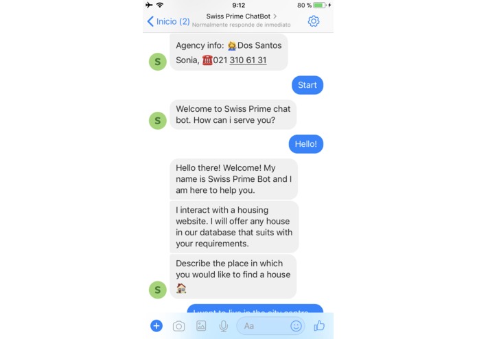Swiss Prime Chat Bot – screenshot 1