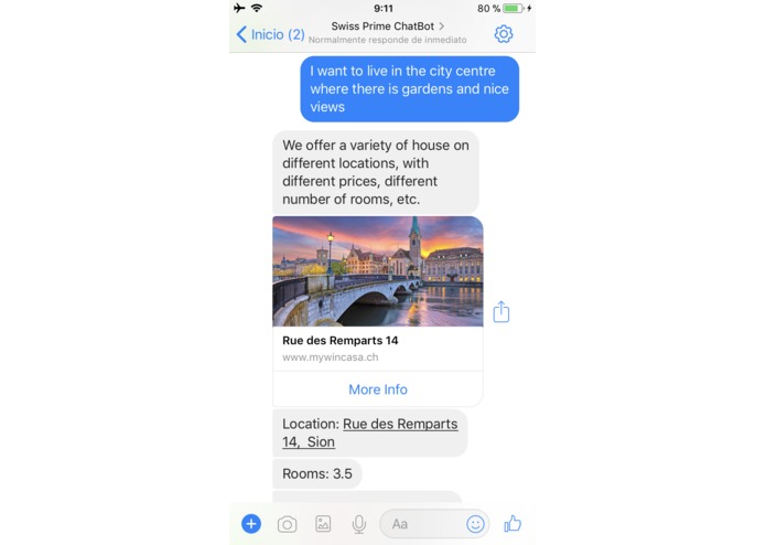 Swiss Prime Chat Bot – screenshot 2