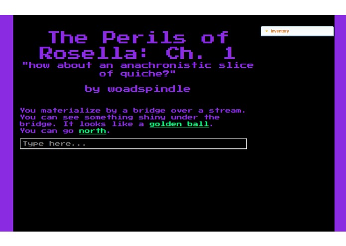 the {text-based} perils of rosella – screenshot 1