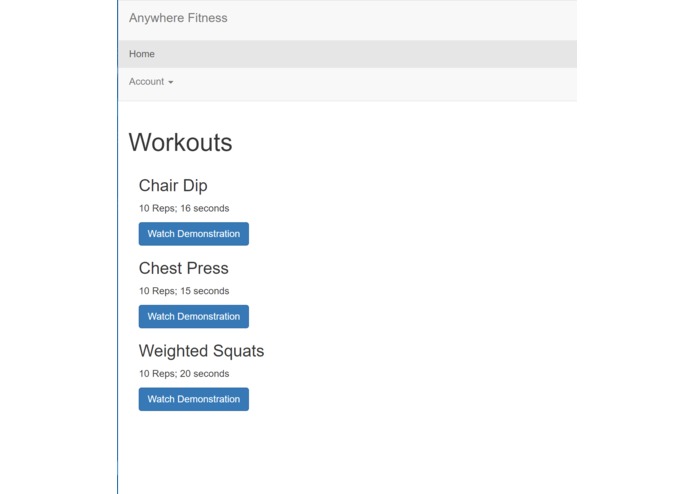 Anywhere Fitness – screenshot 1
