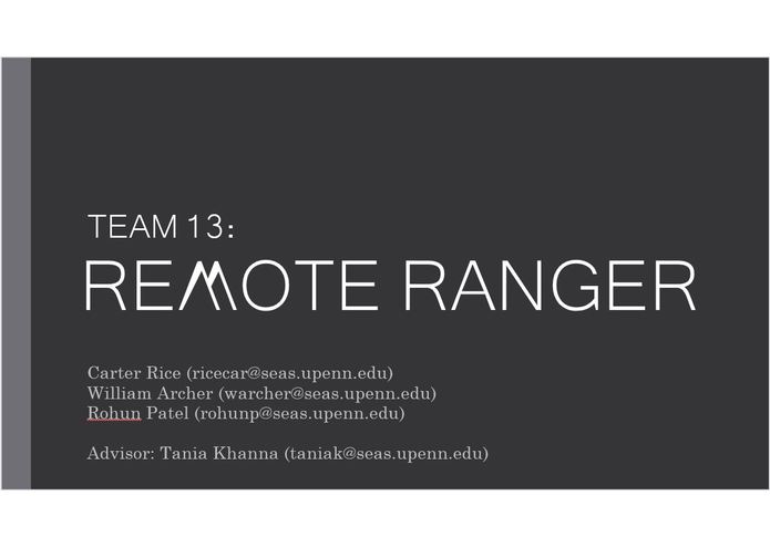 Team 13: Remote Ranger – screenshot 1