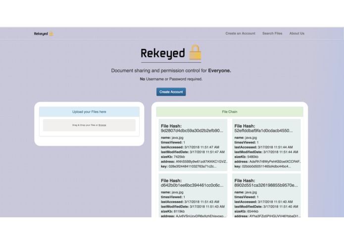 Rekeyed - MIT Bitcoin Hackathon 2018 – screenshot 1