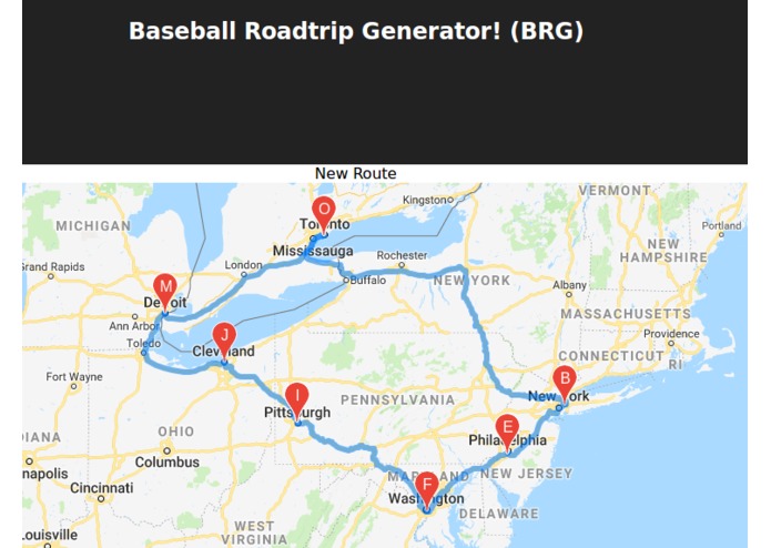 Baseball Roadtrip Planner – screenshot 1