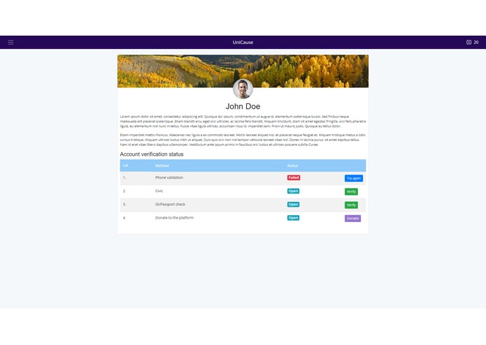 Unicause – screenshot 2