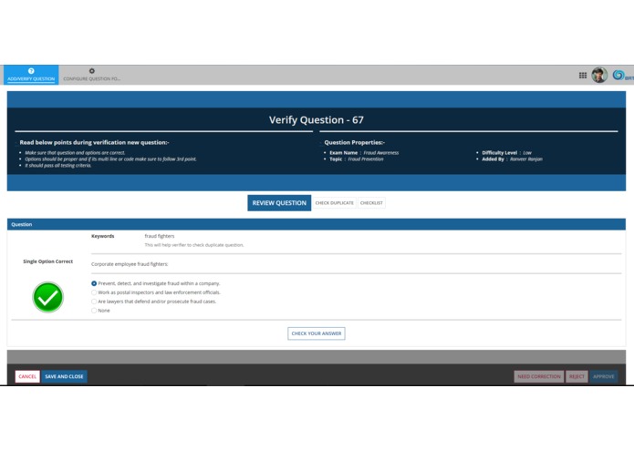 Examination System – screenshot 3