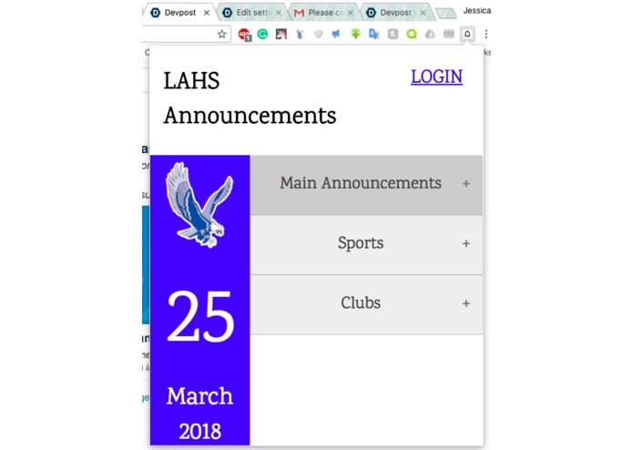 LAHS Announcements – screenshot 3