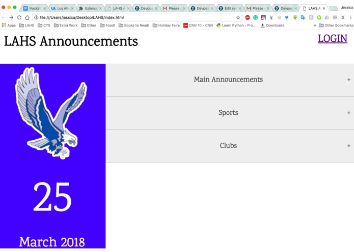 LAHS Announcements – screenshot 1