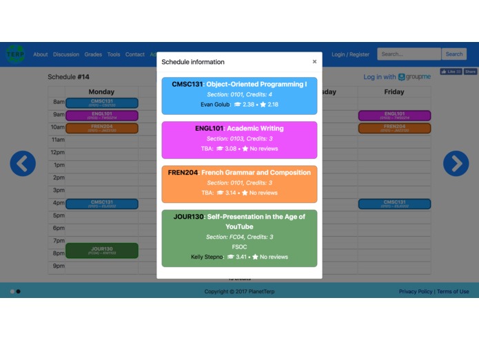 PlanetTerp Scheduler – screenshot 3