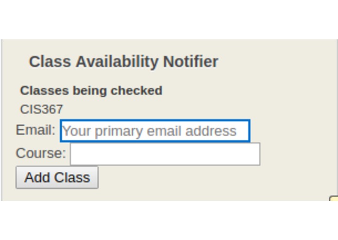 Course Availability Notifier – screenshot 2