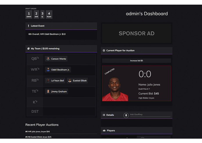 Geoffrey: Fantasy Football Draft Experience – screenshot 2