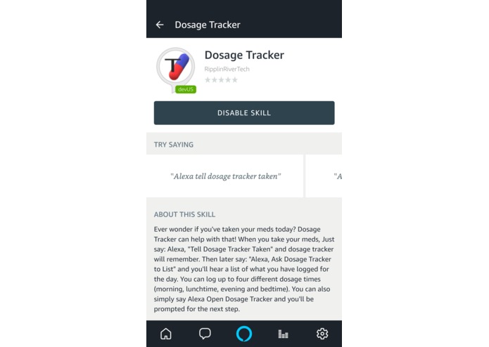 Dosage Tracker Alexa Skill – screenshot 2