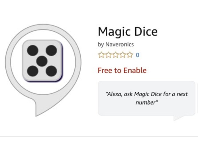 Magic dice Alexa Skill – screenshot 1