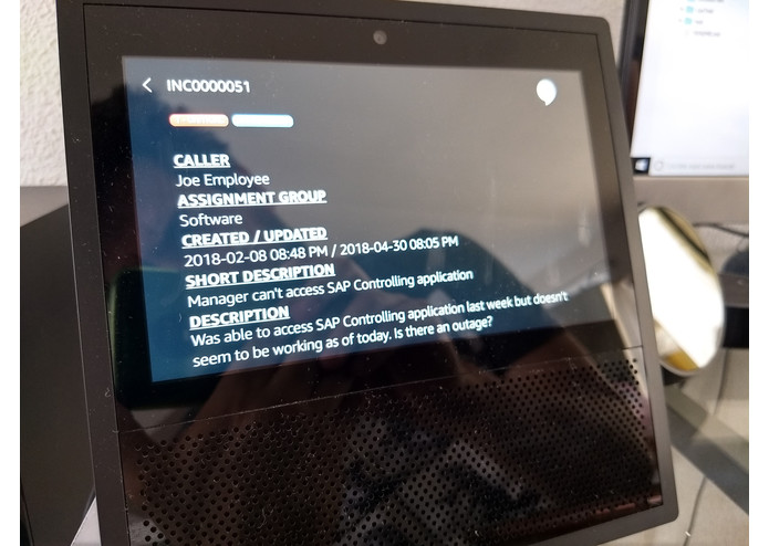 Alexa Service-Now Voice Assistant – screenshot 1