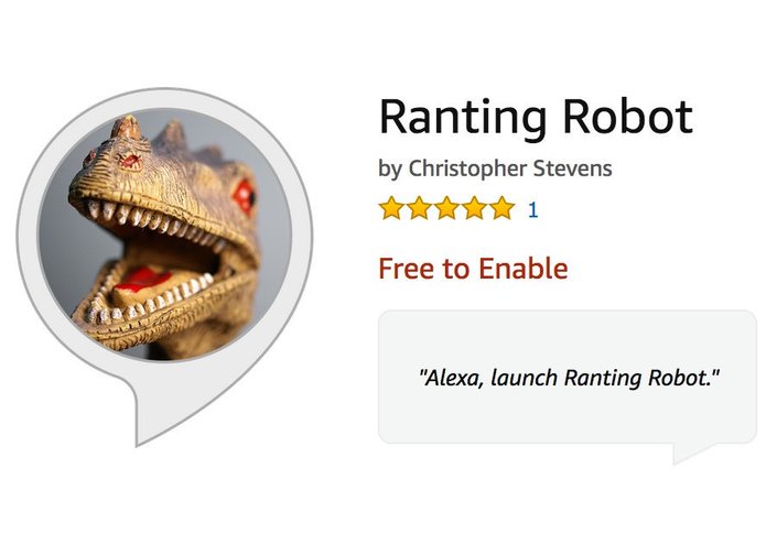 Alexa Skill: Ranting Robot – screenshot 1